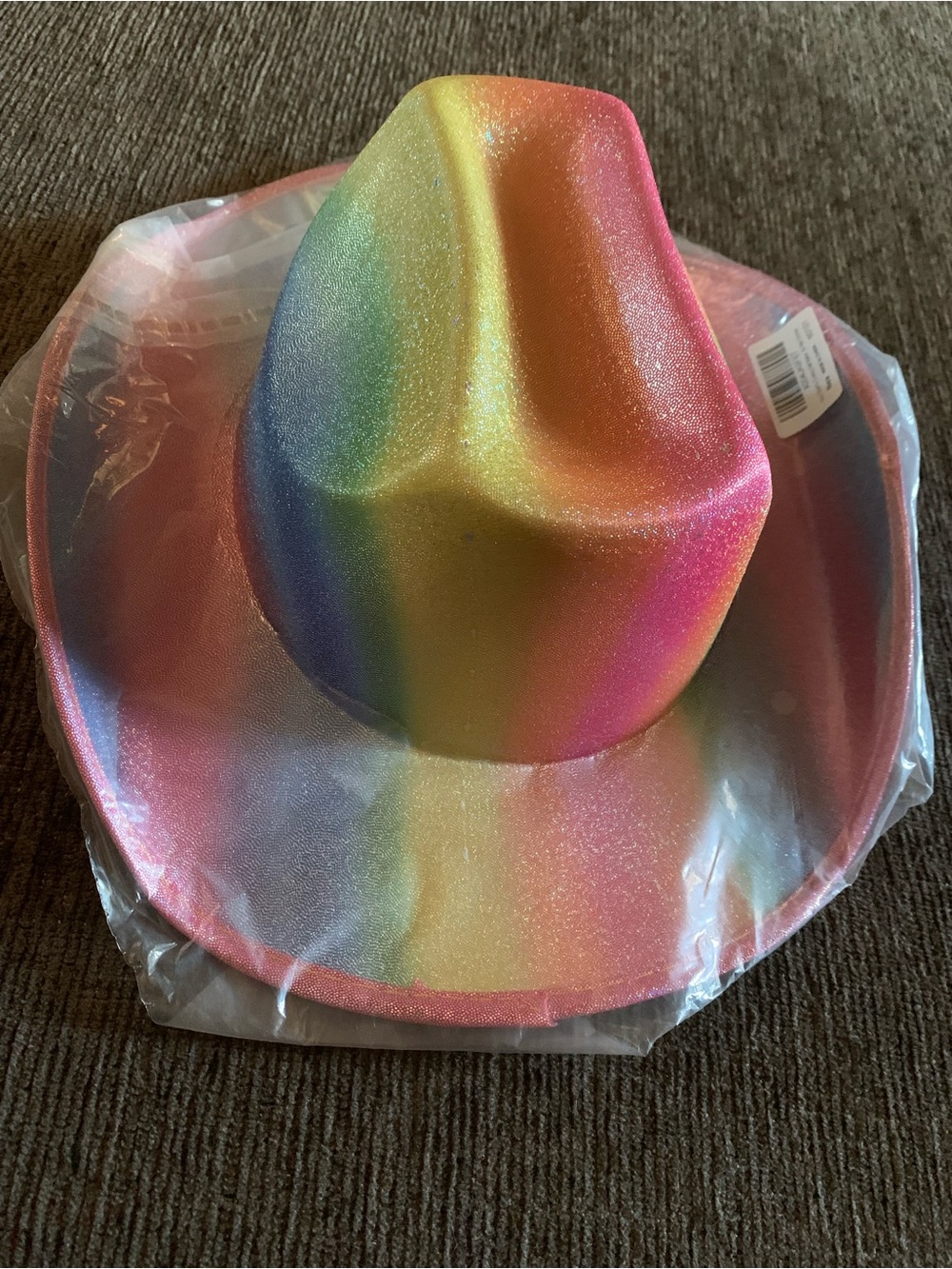 Rainbow Glitter Cowboy Hat - Multicolor